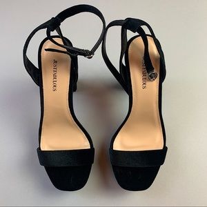 Just Fabulous Suede Black Heels Brand New With Box